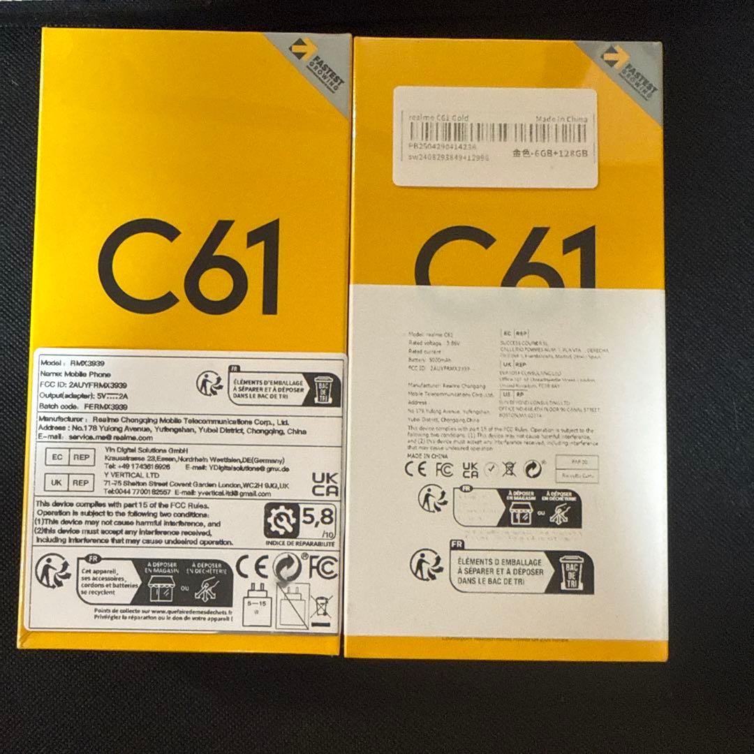 realme C61 ６ＧＢ128GB 金＋黒　セット