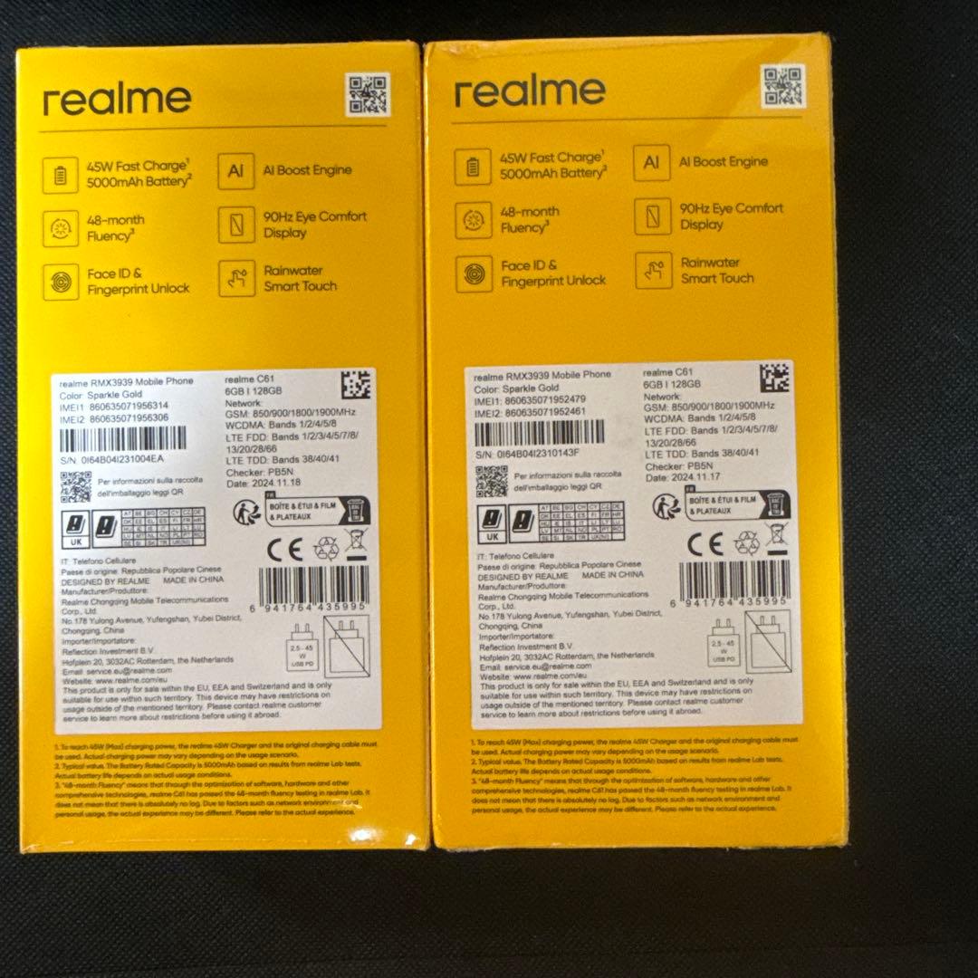 realme C61 ６ＧＢ128GB 金＋黒　セット