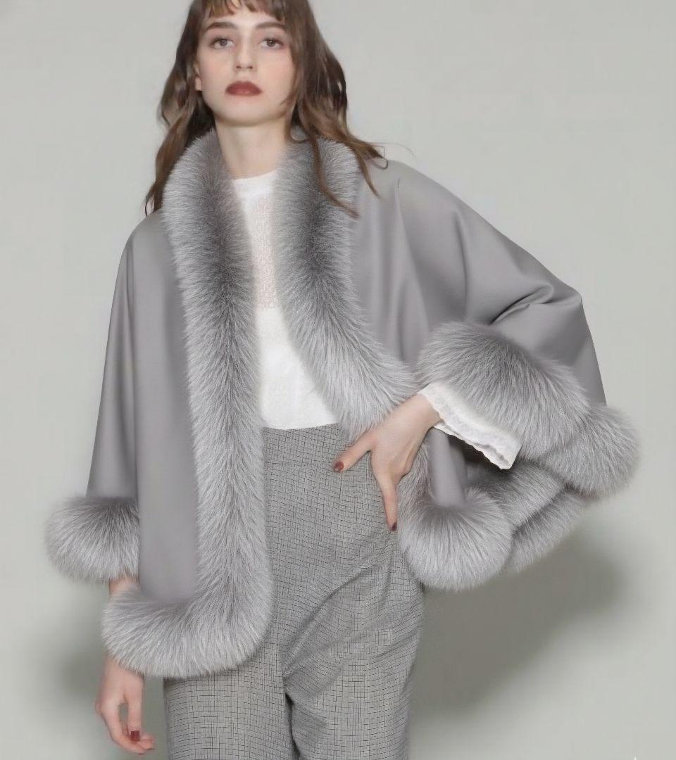 ほぼ未使用 グレースクラス Glace Class カシミヤフォックスストール