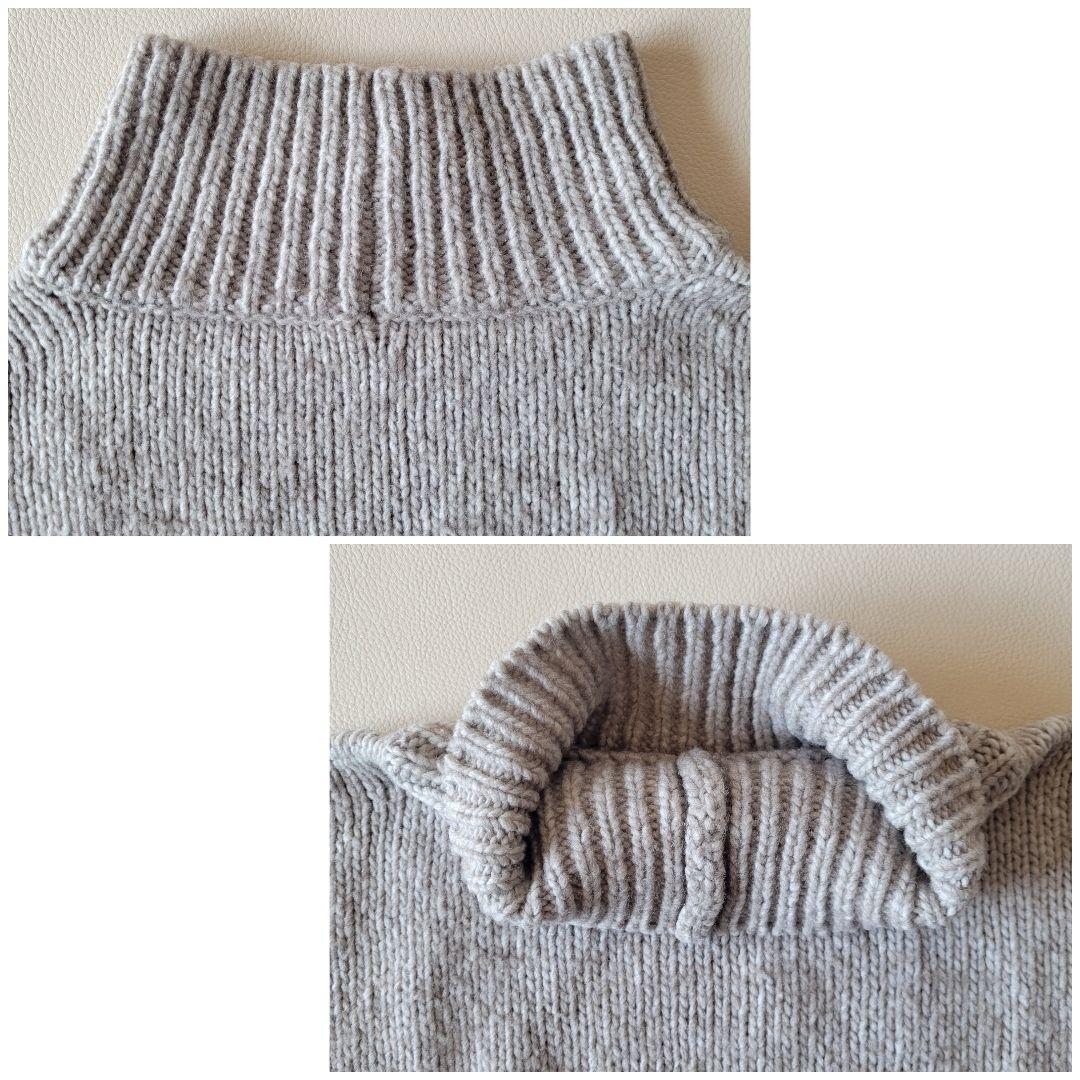 美品【evam eva】ウールヤクタートルニット チュニック ハイネック ワイド