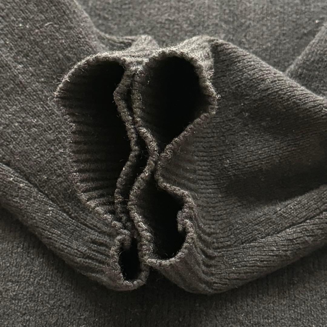 カシミヤ混 ドゥーズィエムクラス ミドルゲージニット Vネック ブラック F