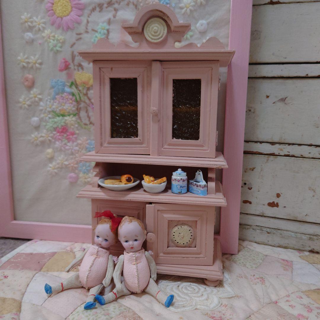 砂漠できなこ！！ヴィンテージ、ドールハウス、ミニチュア、食器棚