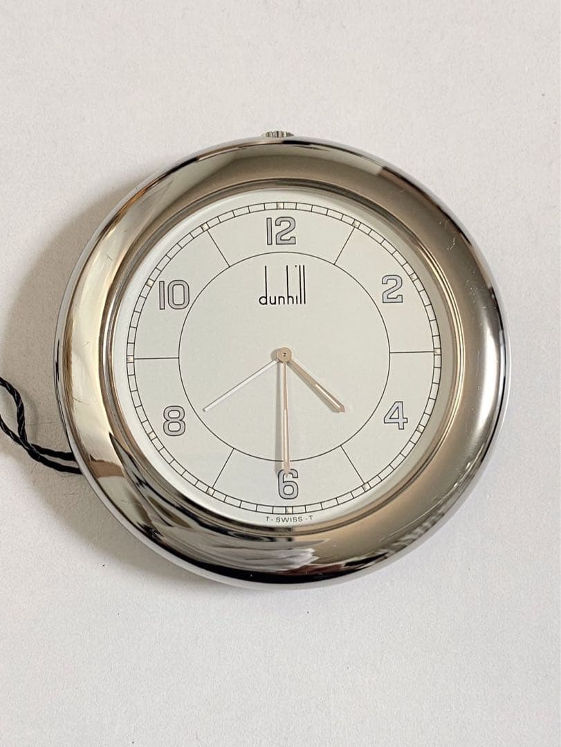 希少 dunhill ダンヒル 置時計 05.01222 ラウンド クォーツ