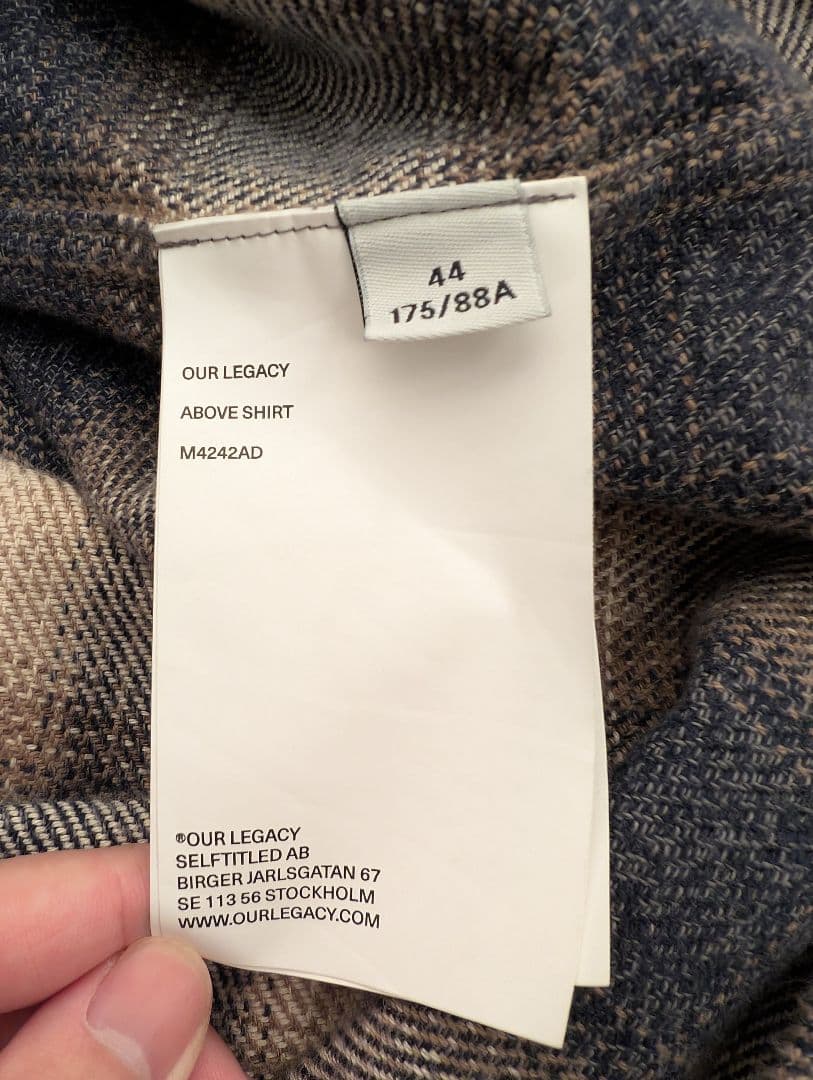 【44】OUR LEGACY ABOVE SHIRT Doyle Check