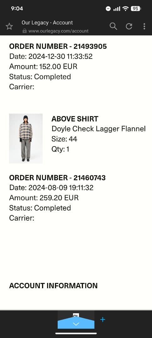 【44】OUR LEGACY ABOVE SHIRT Doyle Check