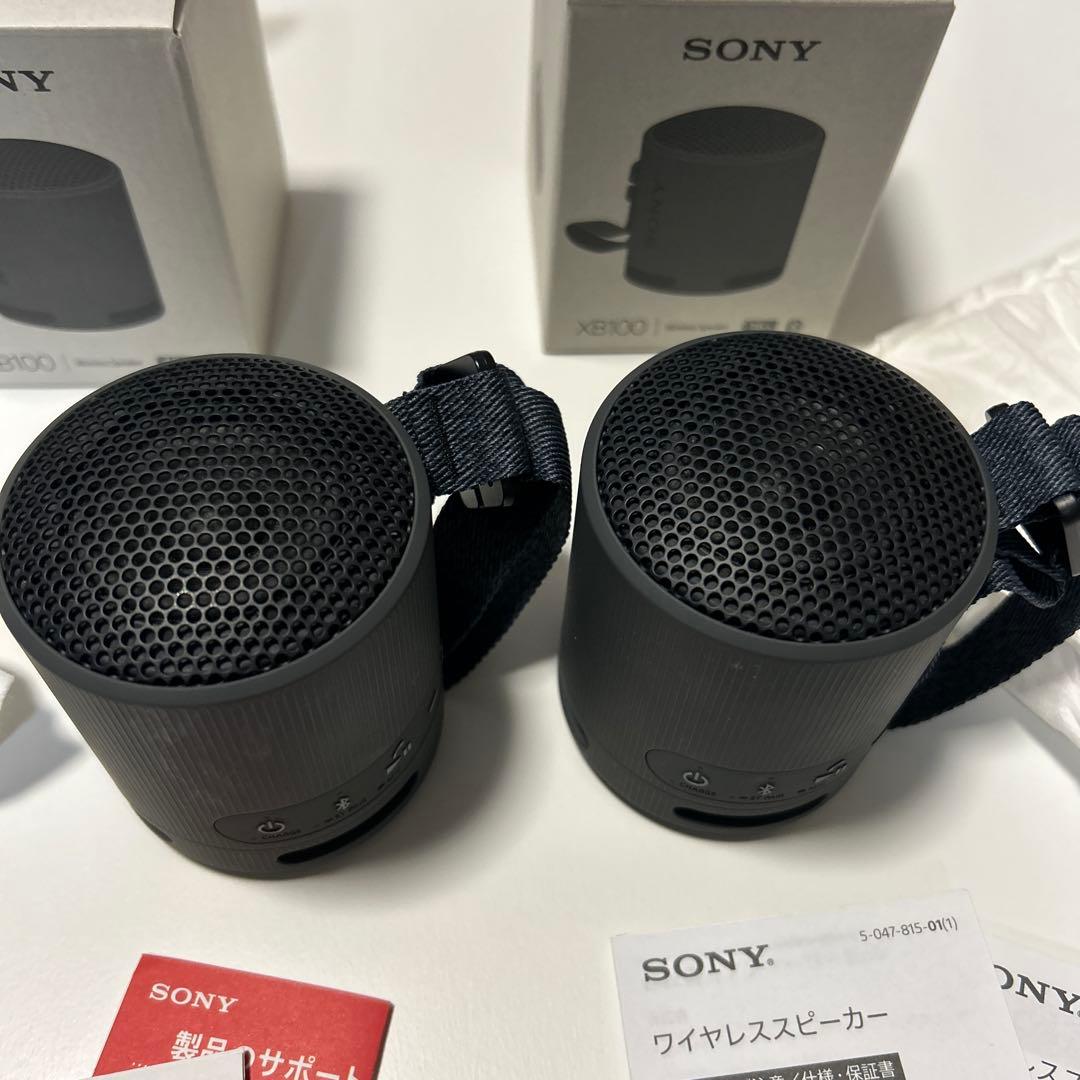 SONY srs xb100 K 2個セット美品 ケース付 ワイヤレススピーカー