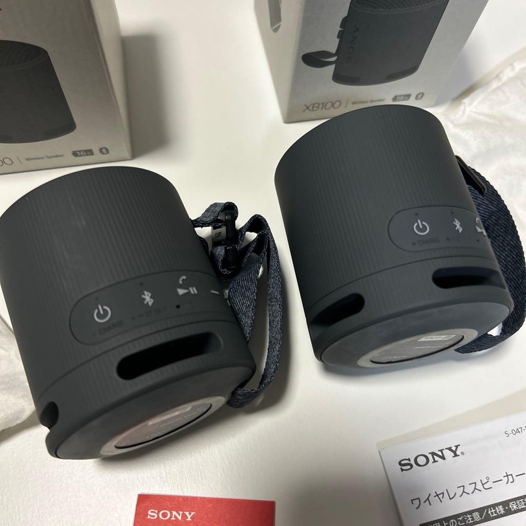 SONY srs xb100 K 2個セット美品 ケース付 ワイヤレススピーカー