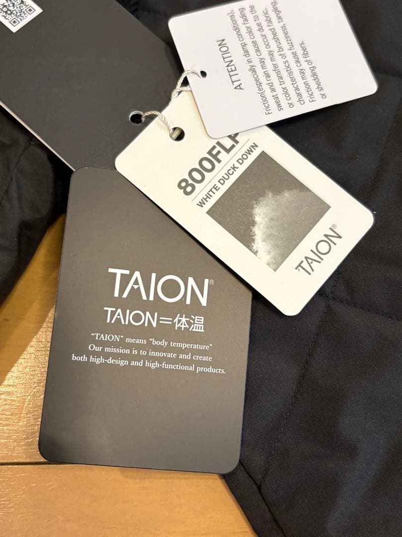 新品　TION タイオン　CITY LINE キルティングダウンジャケット　黒S