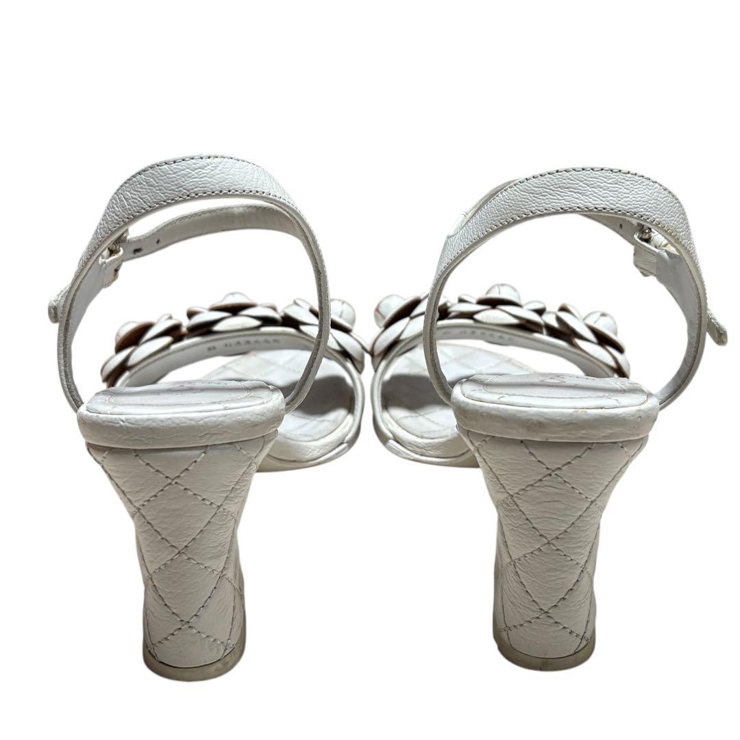 CHANEL シャネル カメリア マトラッセ ヒールサンダル 36 1/2