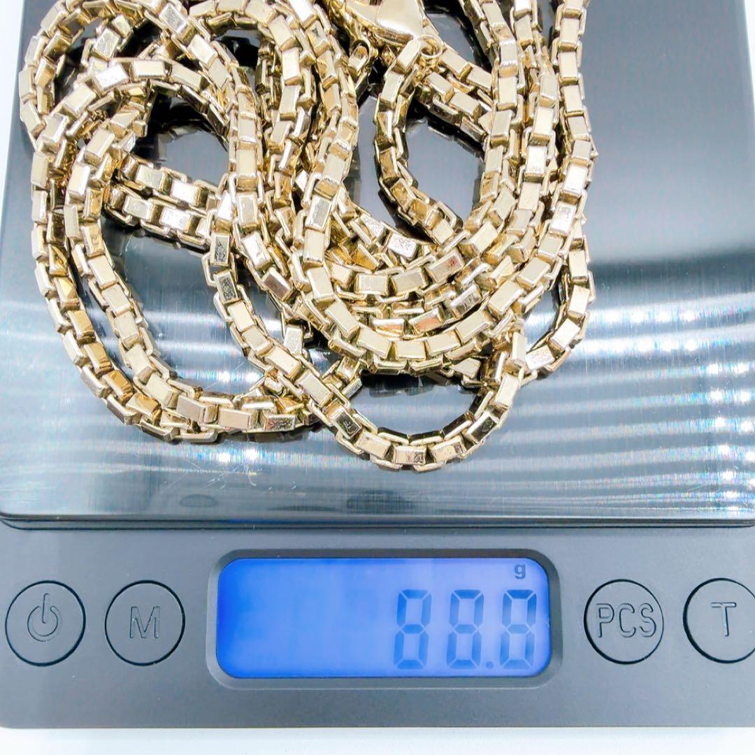 【希少/美品】ヴァレクストラ ロング ネックレス スクエア チェーン ゴールド系