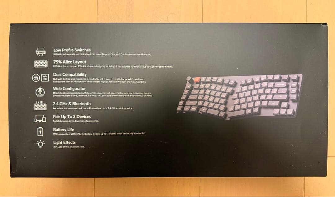 【1/7まで値引】Keychron K15 Max 75% Aliceレイアウト
