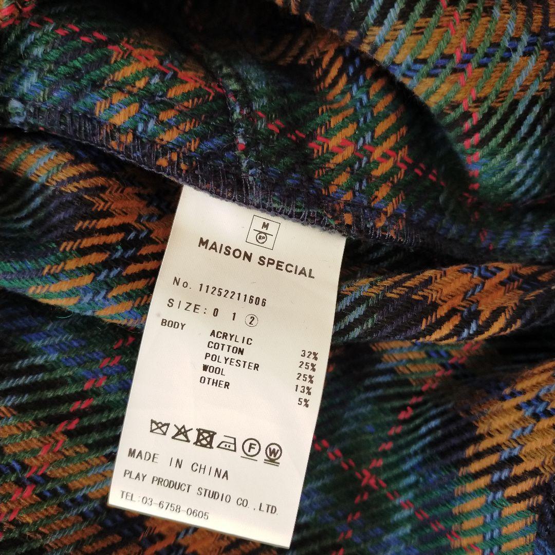 美品メゾンスペシャル カーブポケットシャツブルゾン NVY サイズ2