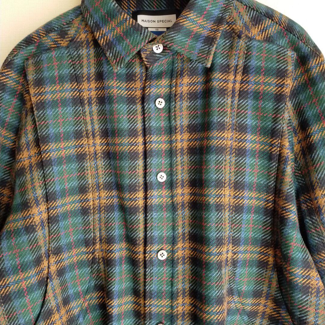 美品メゾンスペシャル カーブポケットシャツブルゾン NVY サイズ2