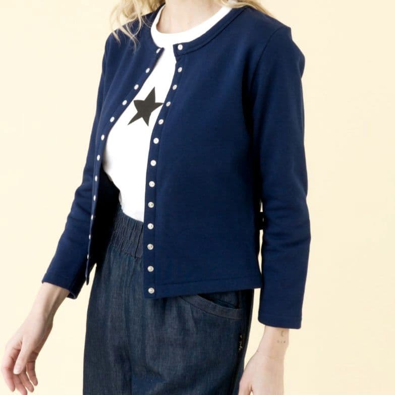 アニエスべー【新品未使用】コットン メルトン カーディガンプレッション　現行　Ｍ