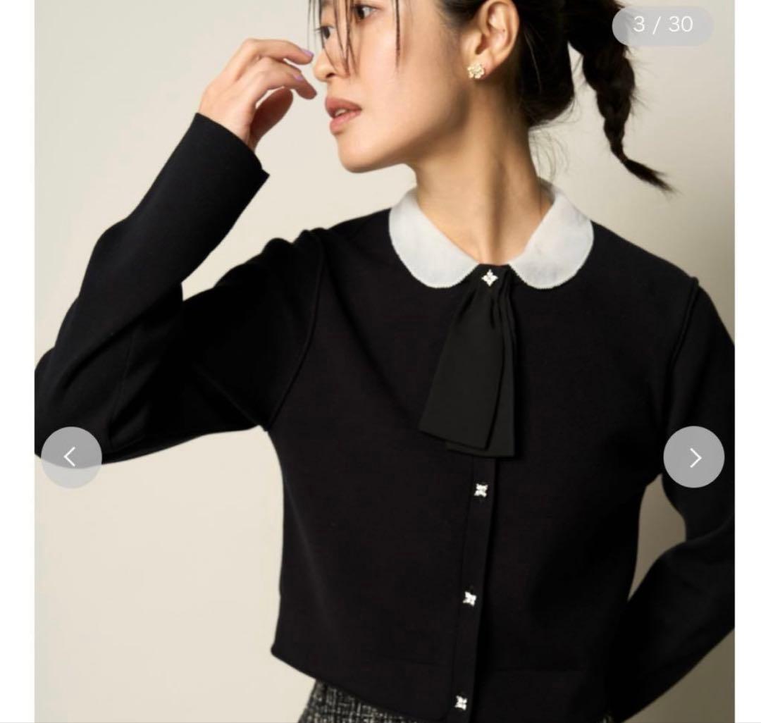 celford セルフォード　デタッチャブル総針カーディガン　ブラック　36