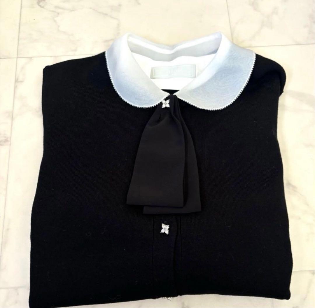 celford セルフォード　デタッチャブル総針カーディガン　ブラック　36