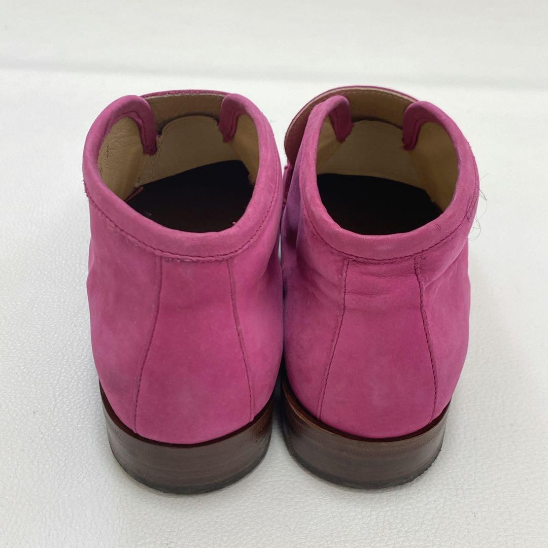 希少 GUCCI チャッカブーツ ローファー ピンク 22.5 ホースビット