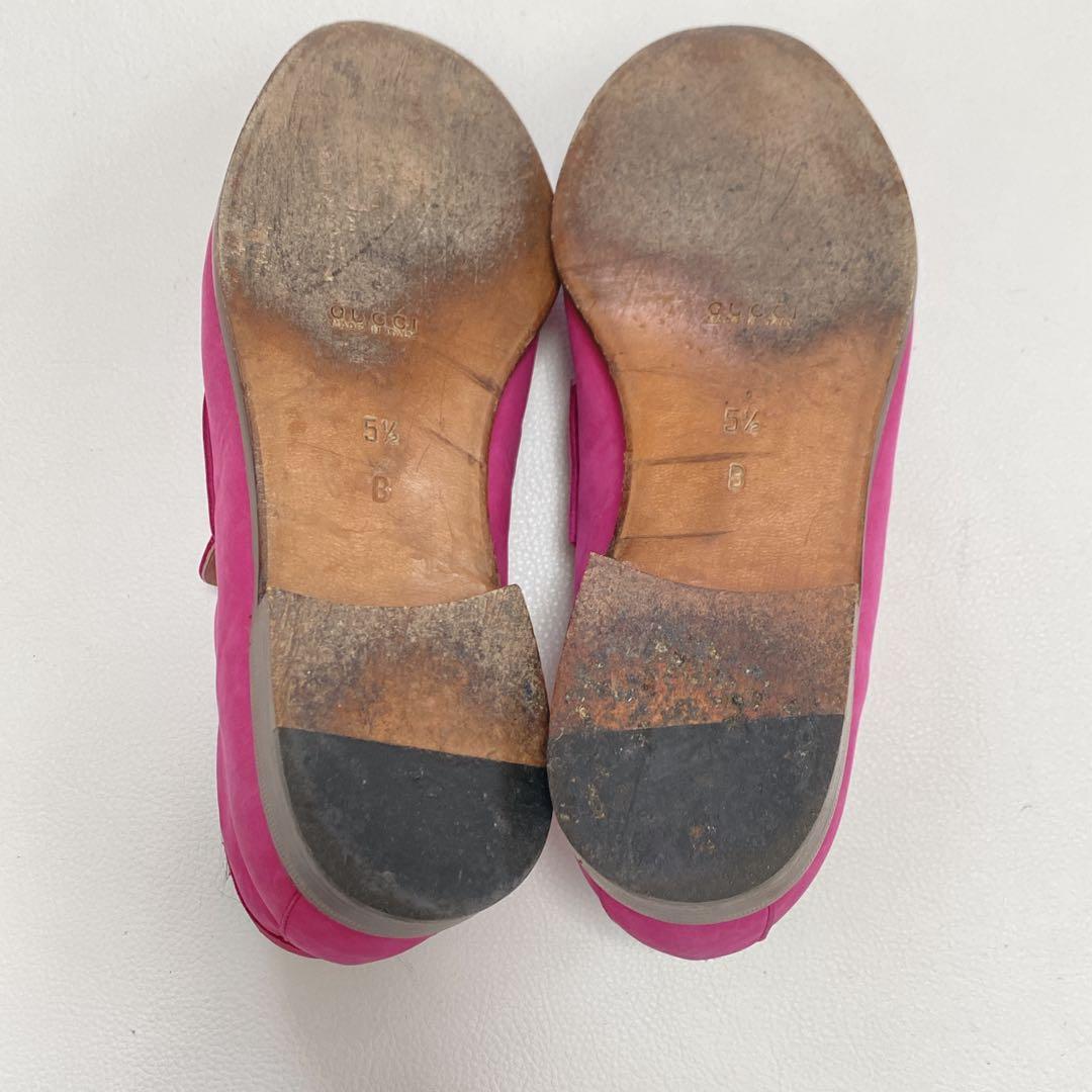 希少 GUCCI チャッカブーツ ローファー ピンク 22.5 ホースビット