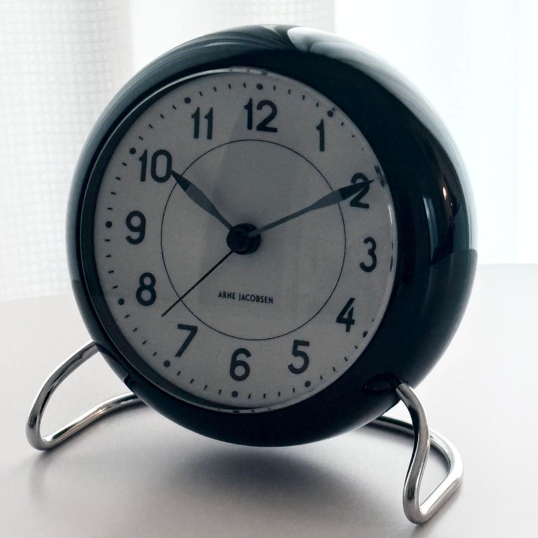 【美品】アルネヤコブセン テーブルクロック ステーション ブラック 置き時計