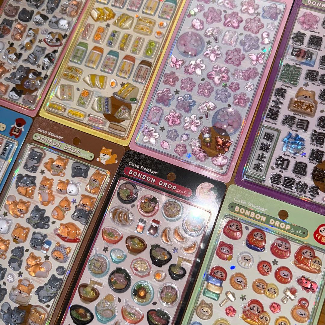 【正規品】ボンボンドロップシール　和柄新作　８種　フルセット　第二弾