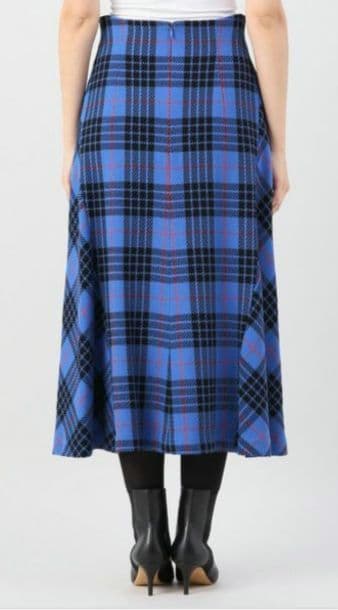 ヴェルメイユパーイエナ★ロングスカート タータンチェック ブルー 36