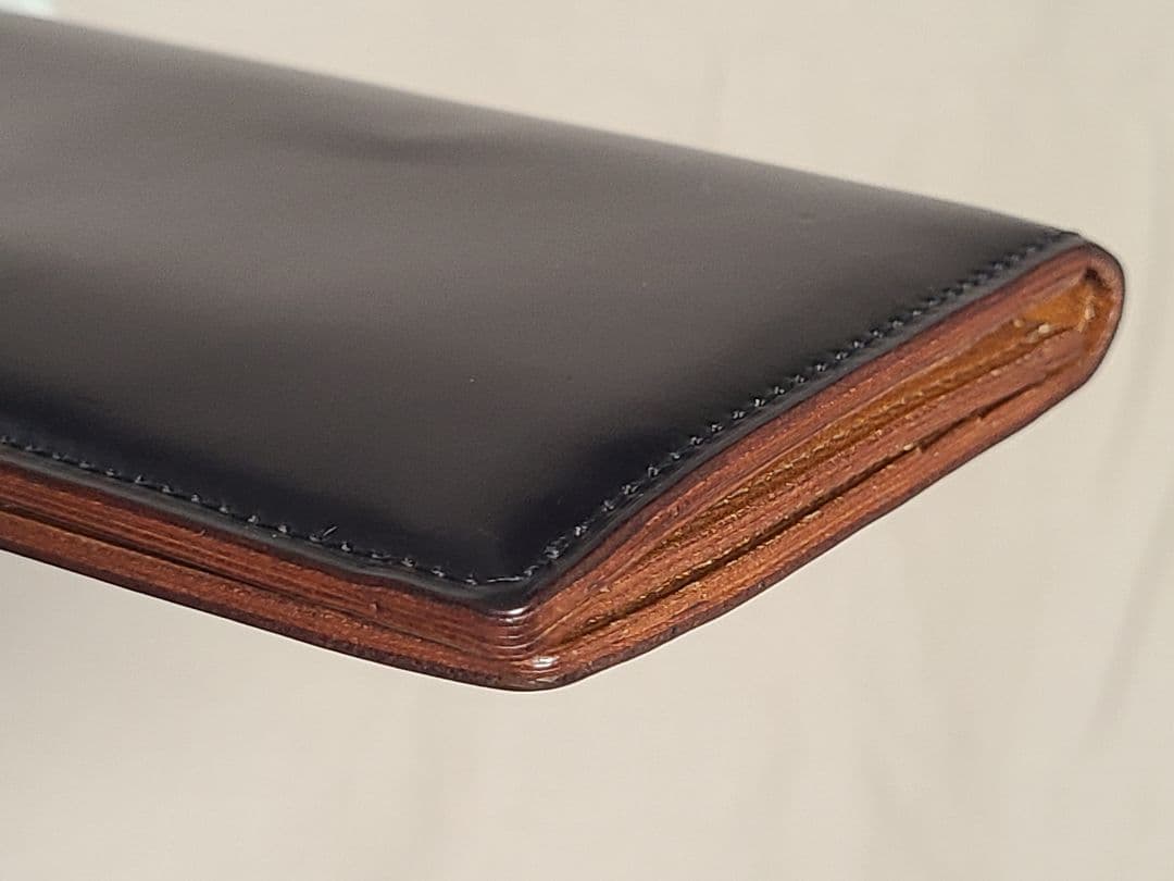 【美品】土屋鞄コードバン長財布 札入れ ブラック 専用箱 保存袋 冊子付