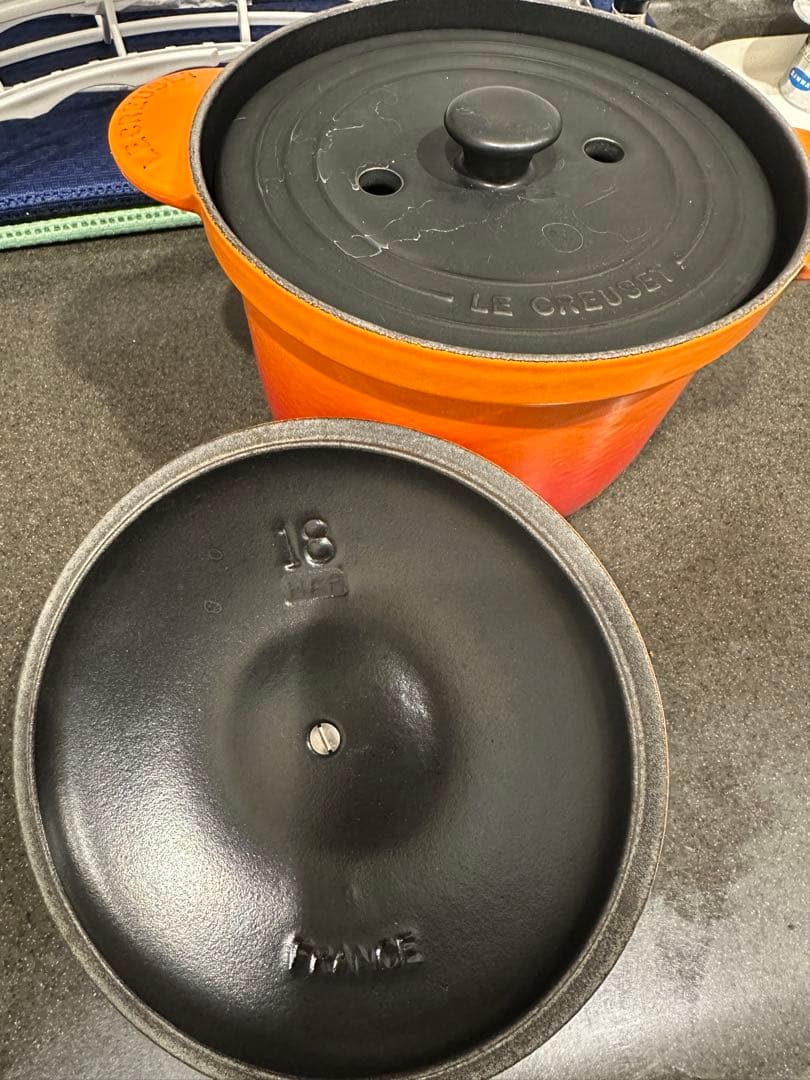 ル・クルーゼ　ココット・エブリィ 18 オレンジ　内蓋付き