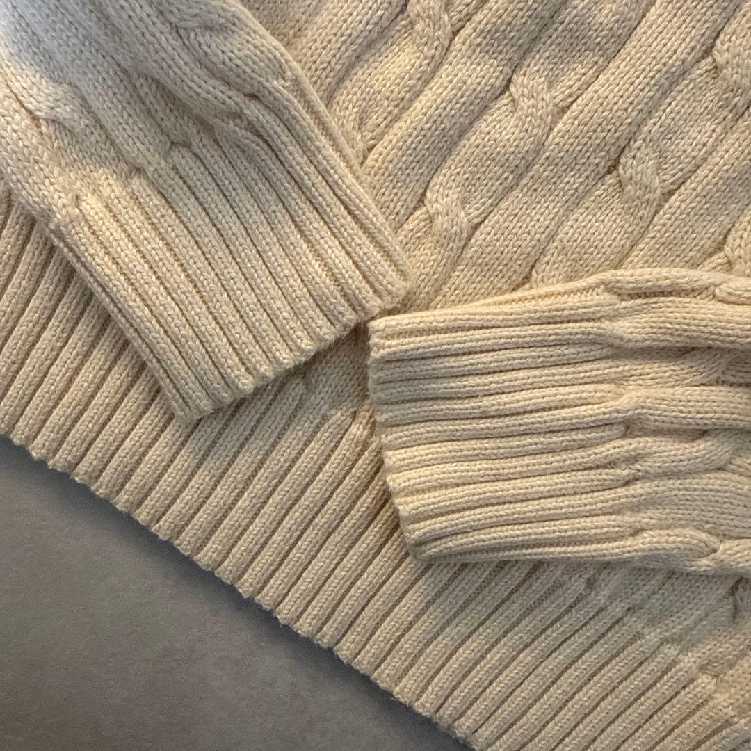 ラルフローレン アイボリー　ケーブルニット