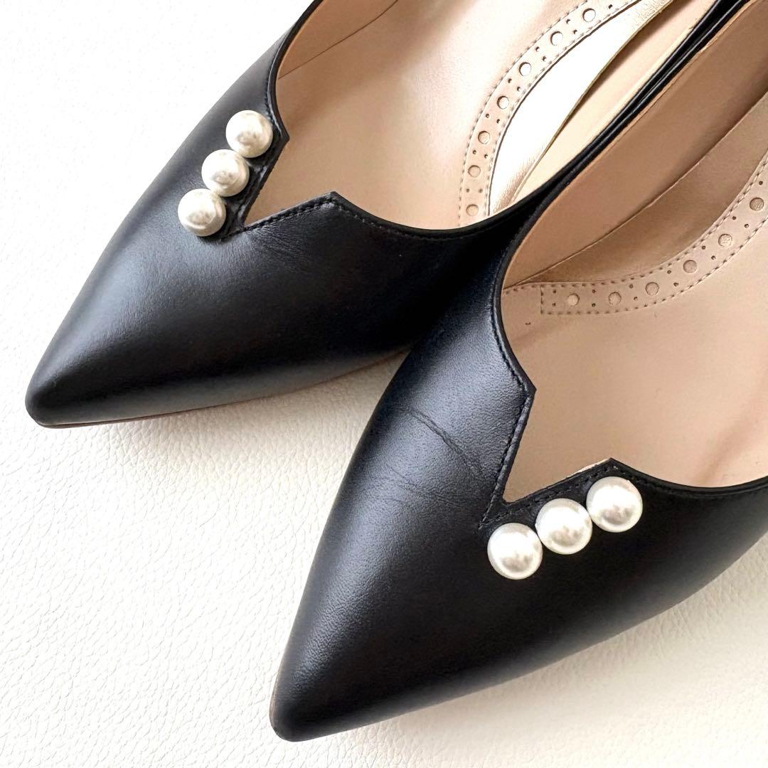 極美品✨TALANTON by DIANA 2025パンプス パール 23.5黒
