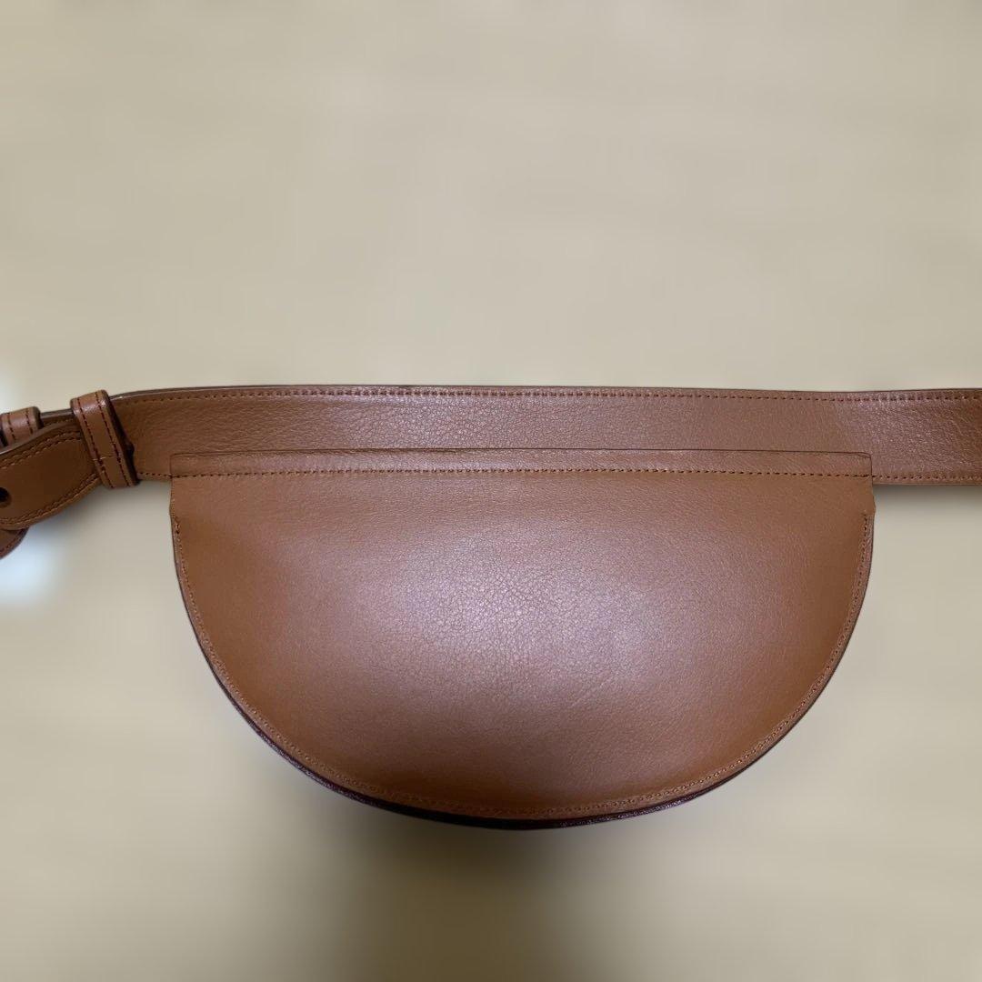 レザー ボディバッグ ホワイト/ブラウン