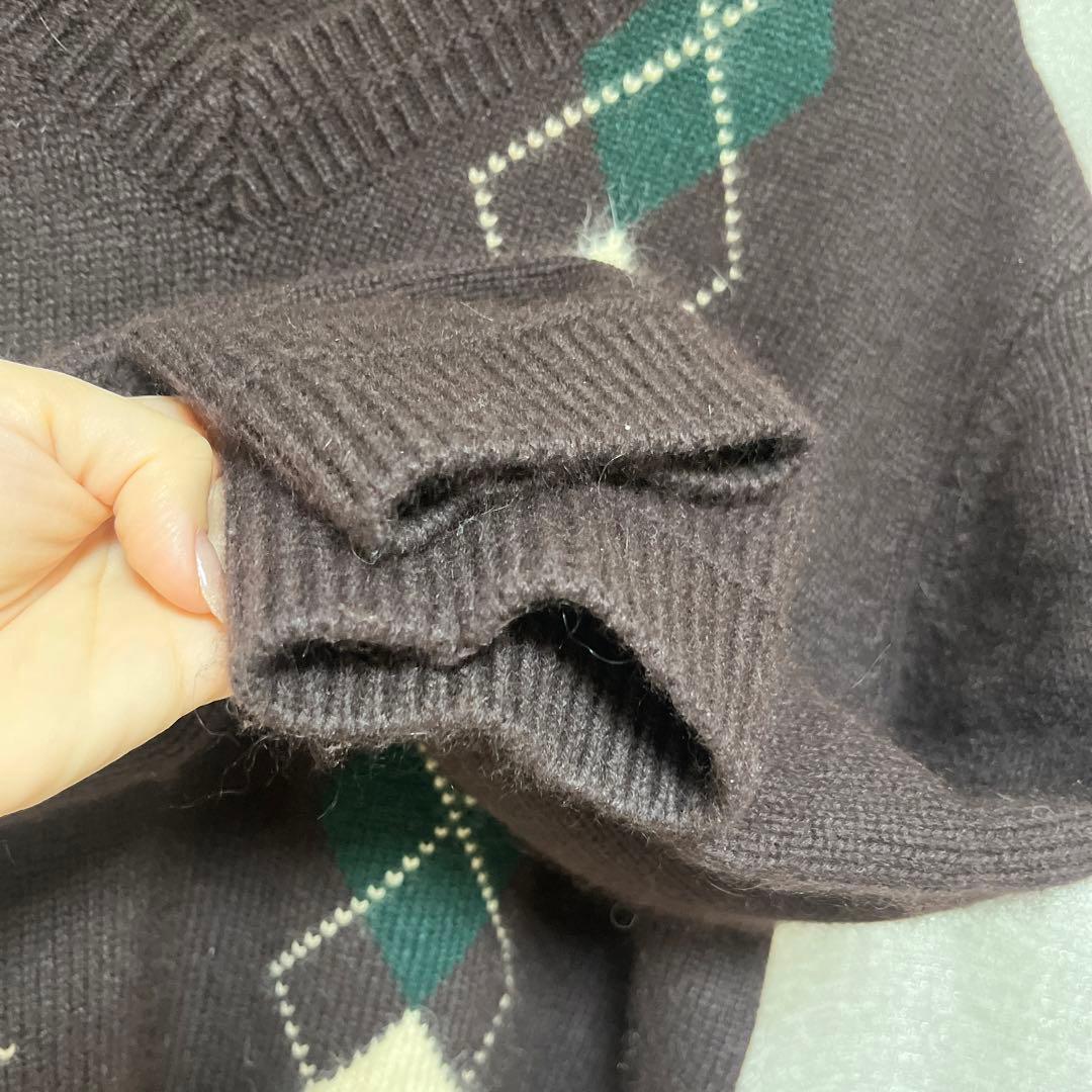 トップス herlipto H Logo Argyle Knit Pullover