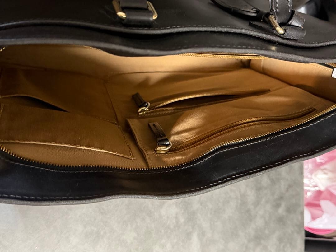 【値下げ】ボルドリーニ　セレリア　ブラックレザー ビジネスバッグ