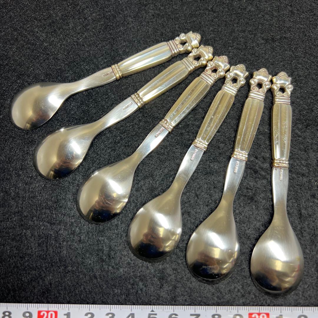 ジョージジェンセン エコーンスプーン6本　130g 東里7-1210☆2F