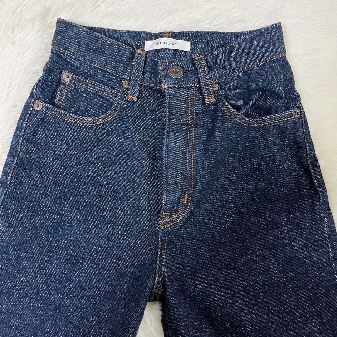 美品 MOUSSY マウジー MVS FLARE フレアデニム 濃紺 23