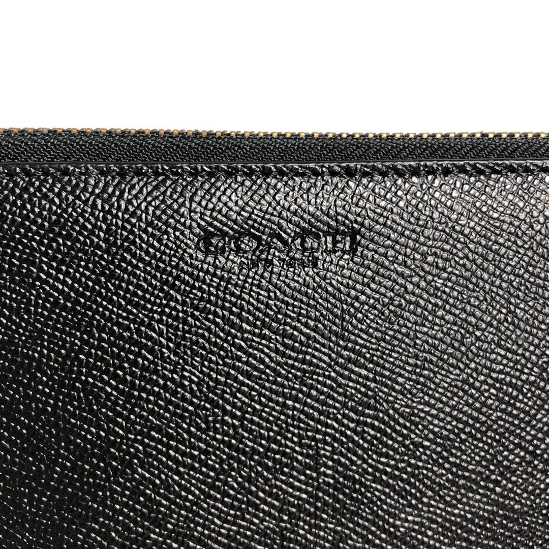 【美品】COACH コーチ ラウンドファスナー長財布 オーガナイザー ブラック