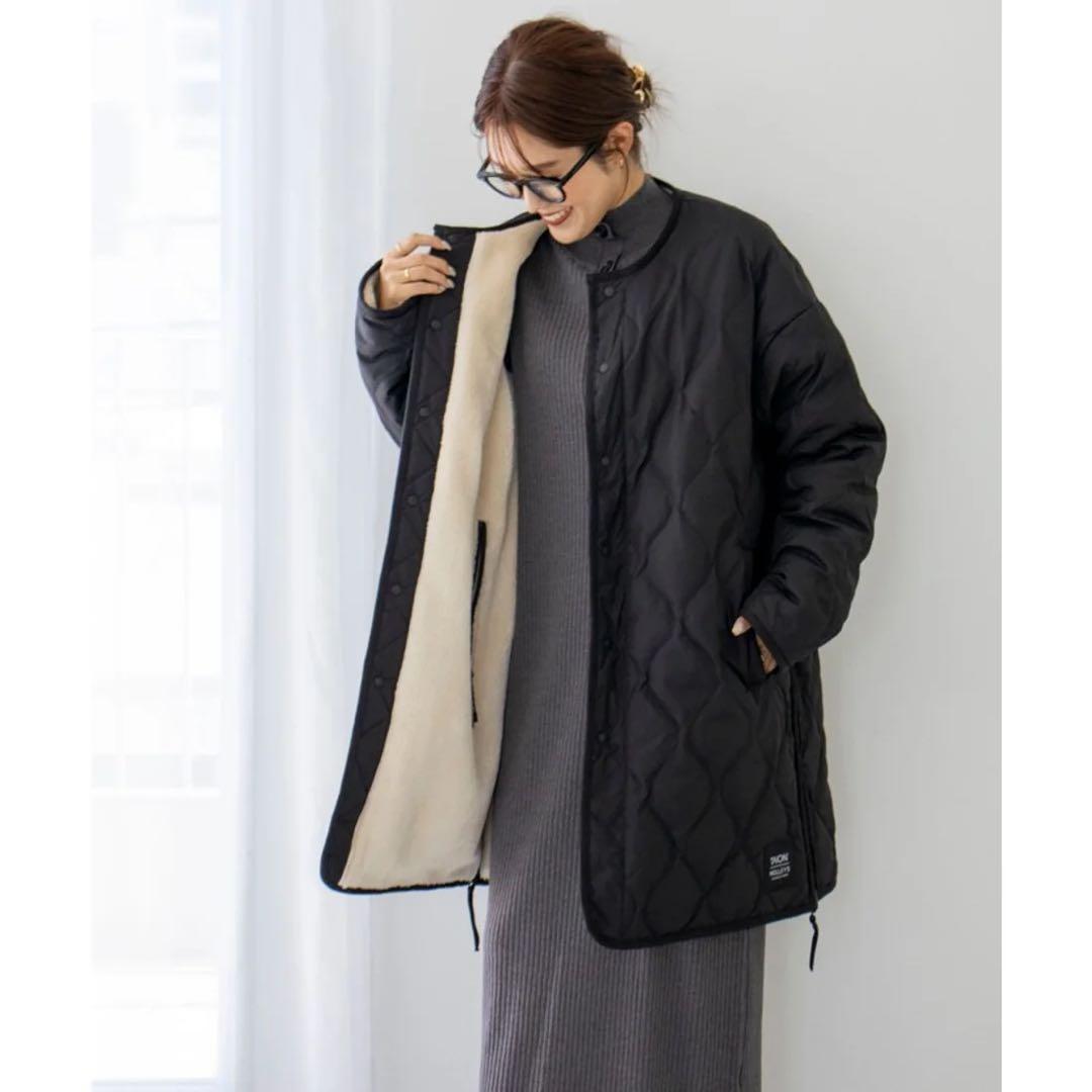 限定NOLLEY'S ×TAIONリバーシブル ノーカラー ボアコート