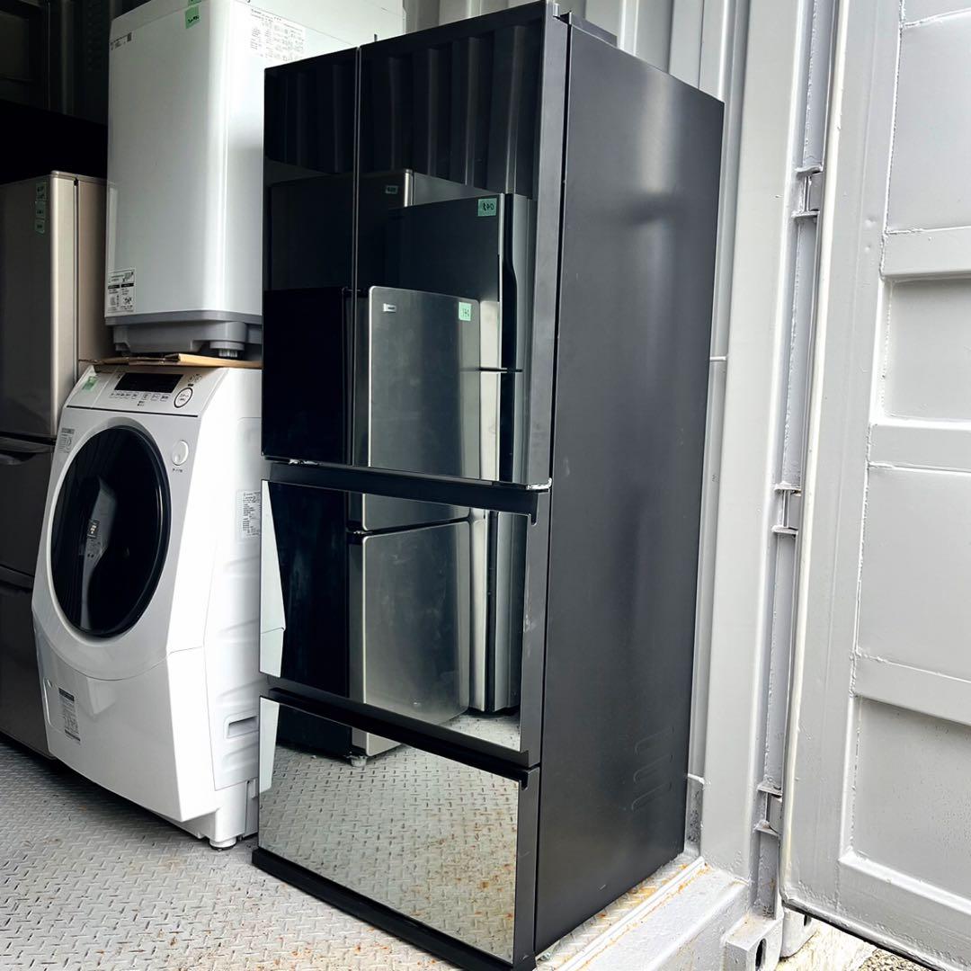 取付無料！最新！タッチ＆ビュー機能付き クリスタルミラー4ドア冷蔵庫！洗濯機