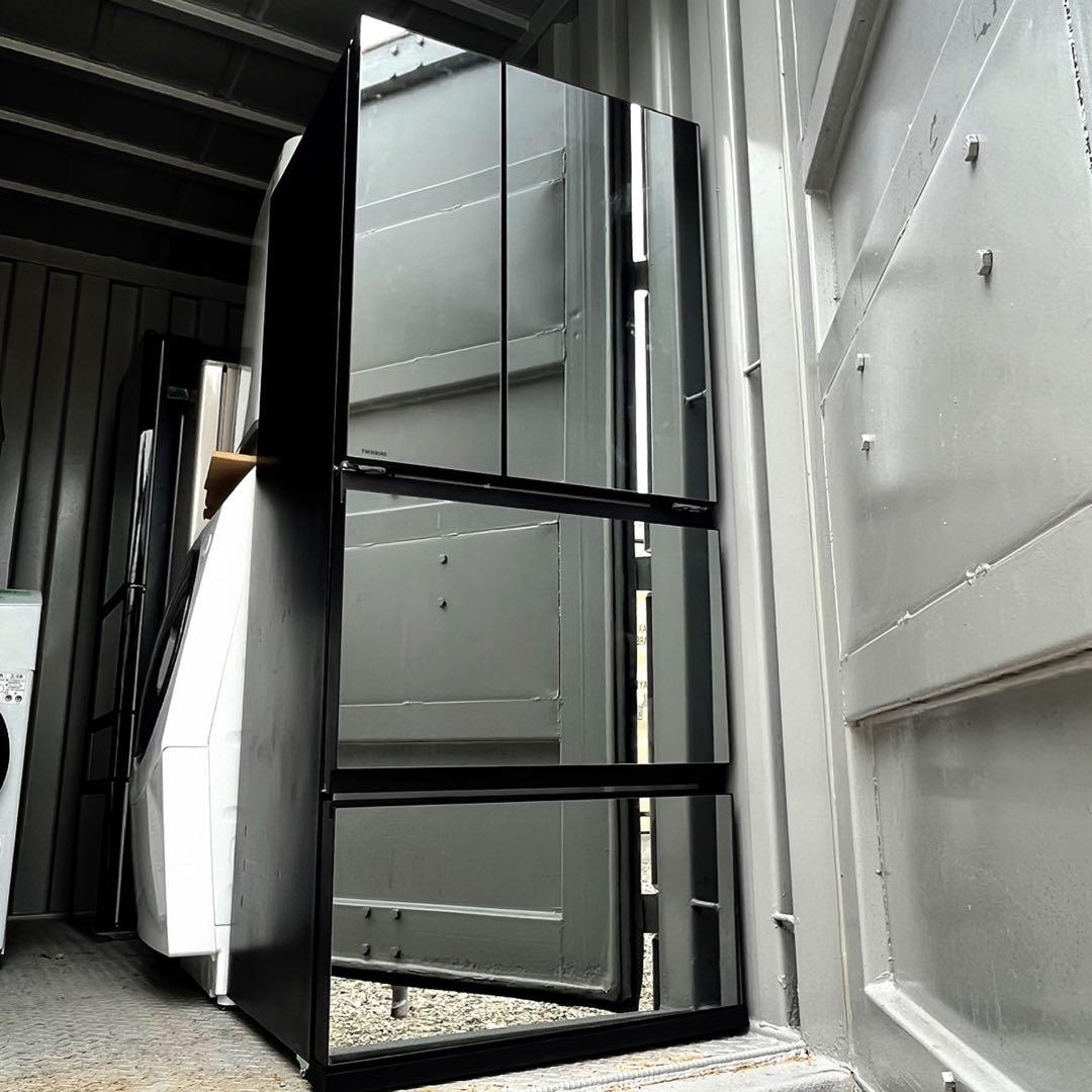 取付無料！最新！タッチ＆ビュー機能付き クリスタルミラー4ドア冷蔵庫！洗濯機