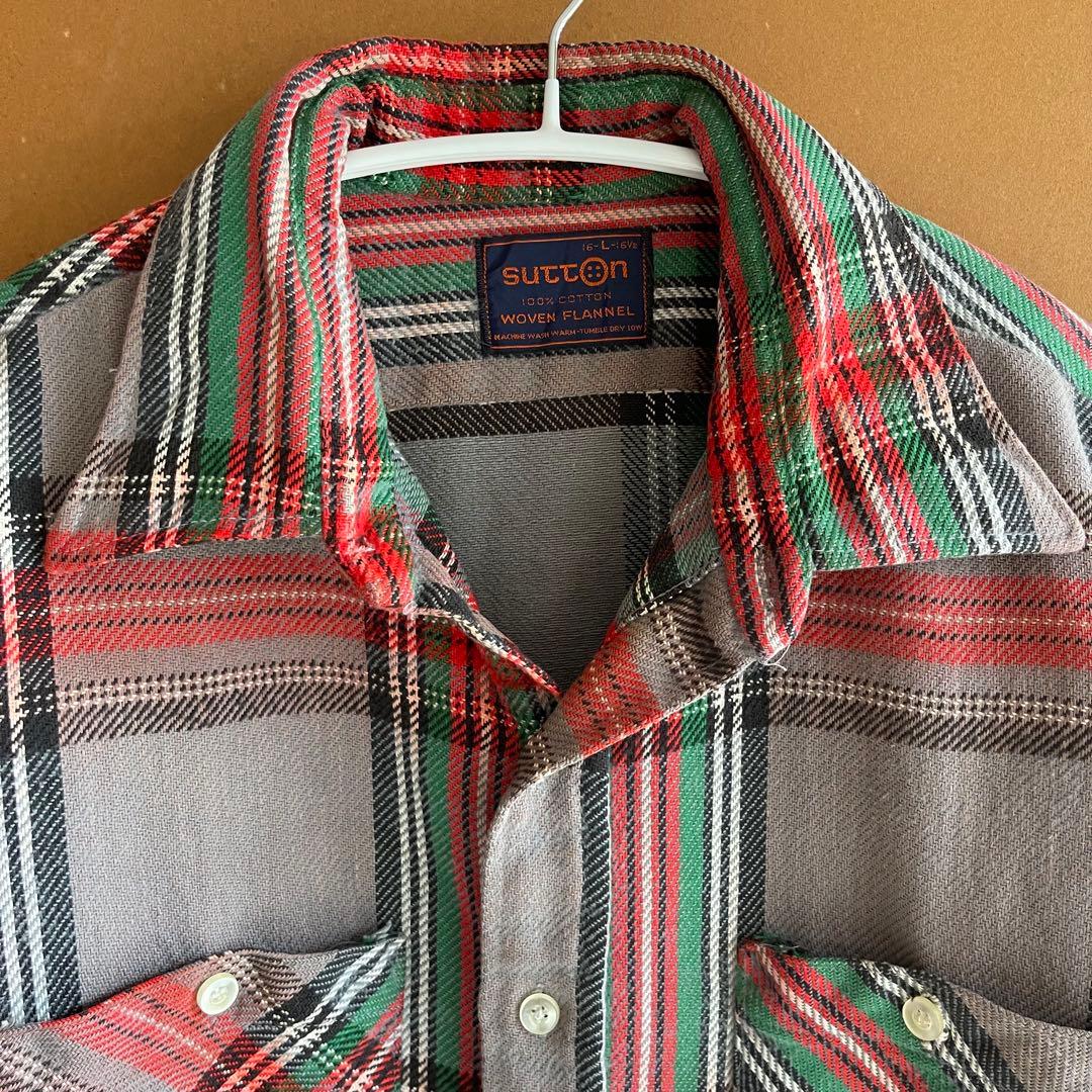 希少80sヴィンテージ sucton チェック柄 フランネルシャツ