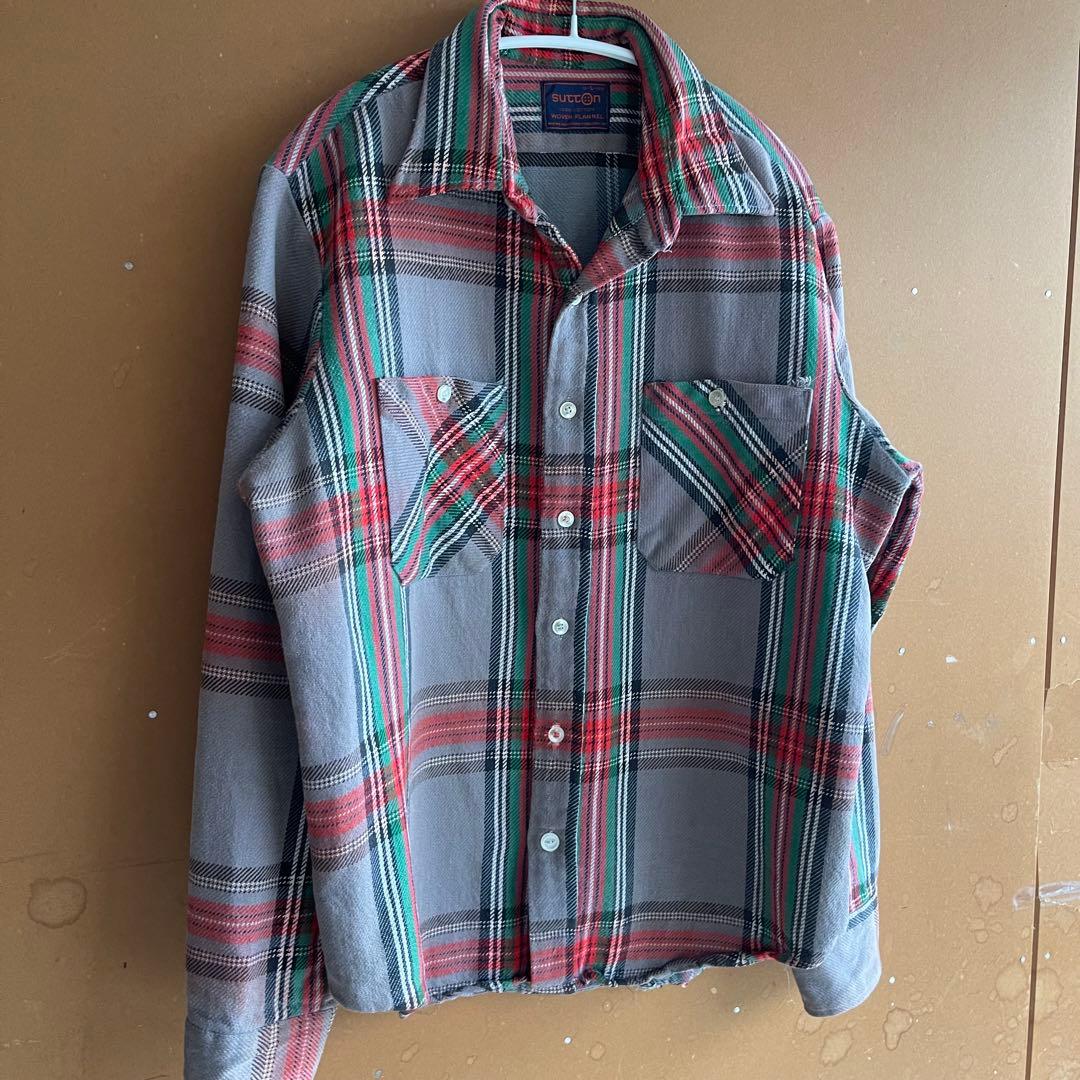 希少80sヴィンテージ sucton チェック柄 フランネルシャツ