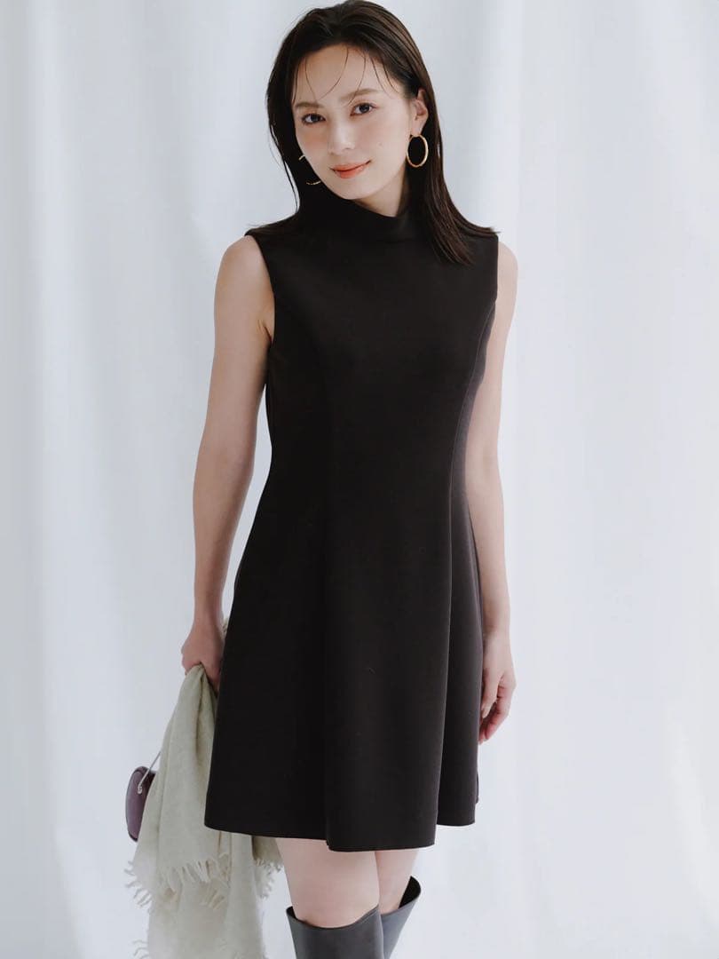 ❤️美品 正規品❤️anuansカットジョーゼットミニワンピースブラウンM