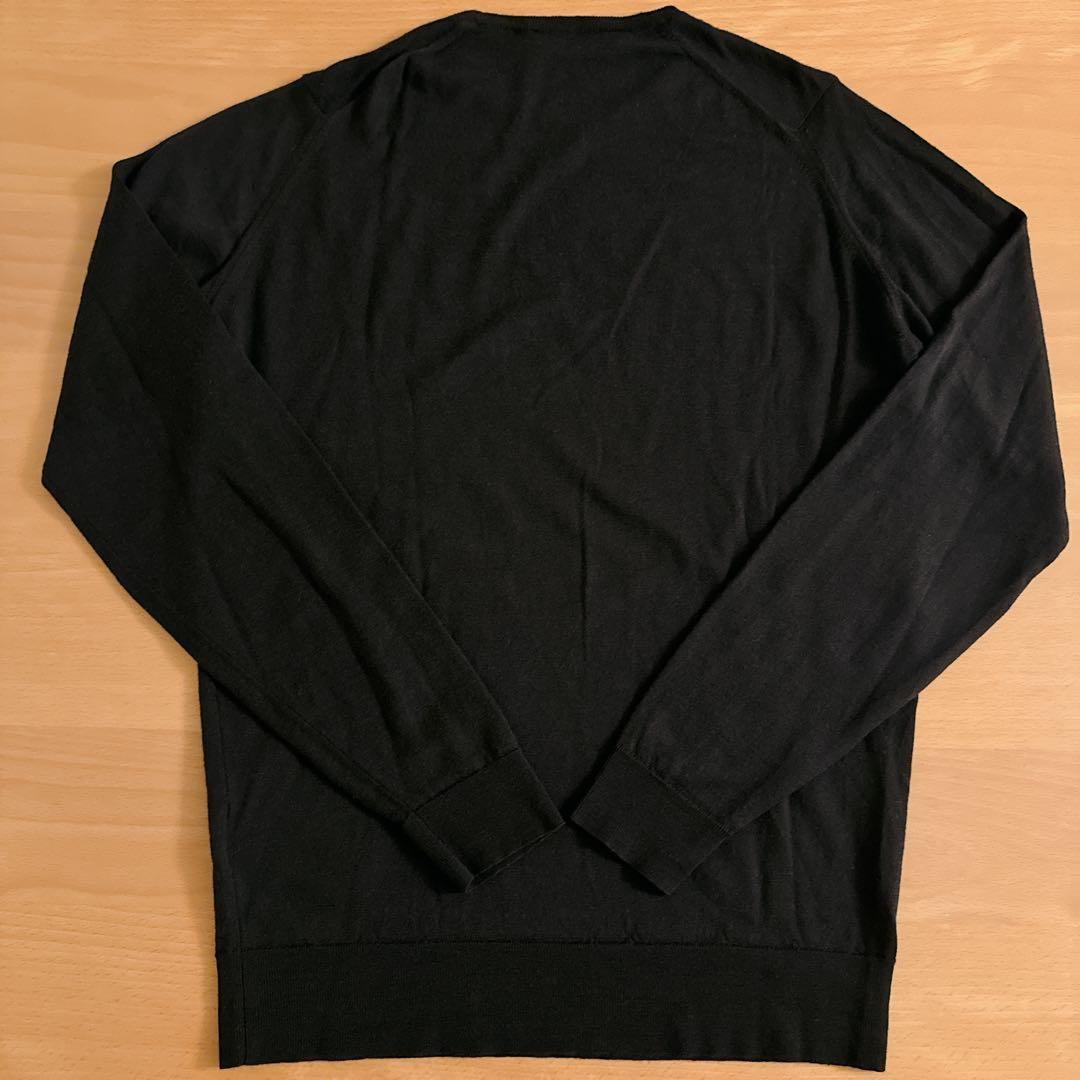 【逸品】ジョンスメドレー ハイゲージエクストラファインウールニット 黒/英国M