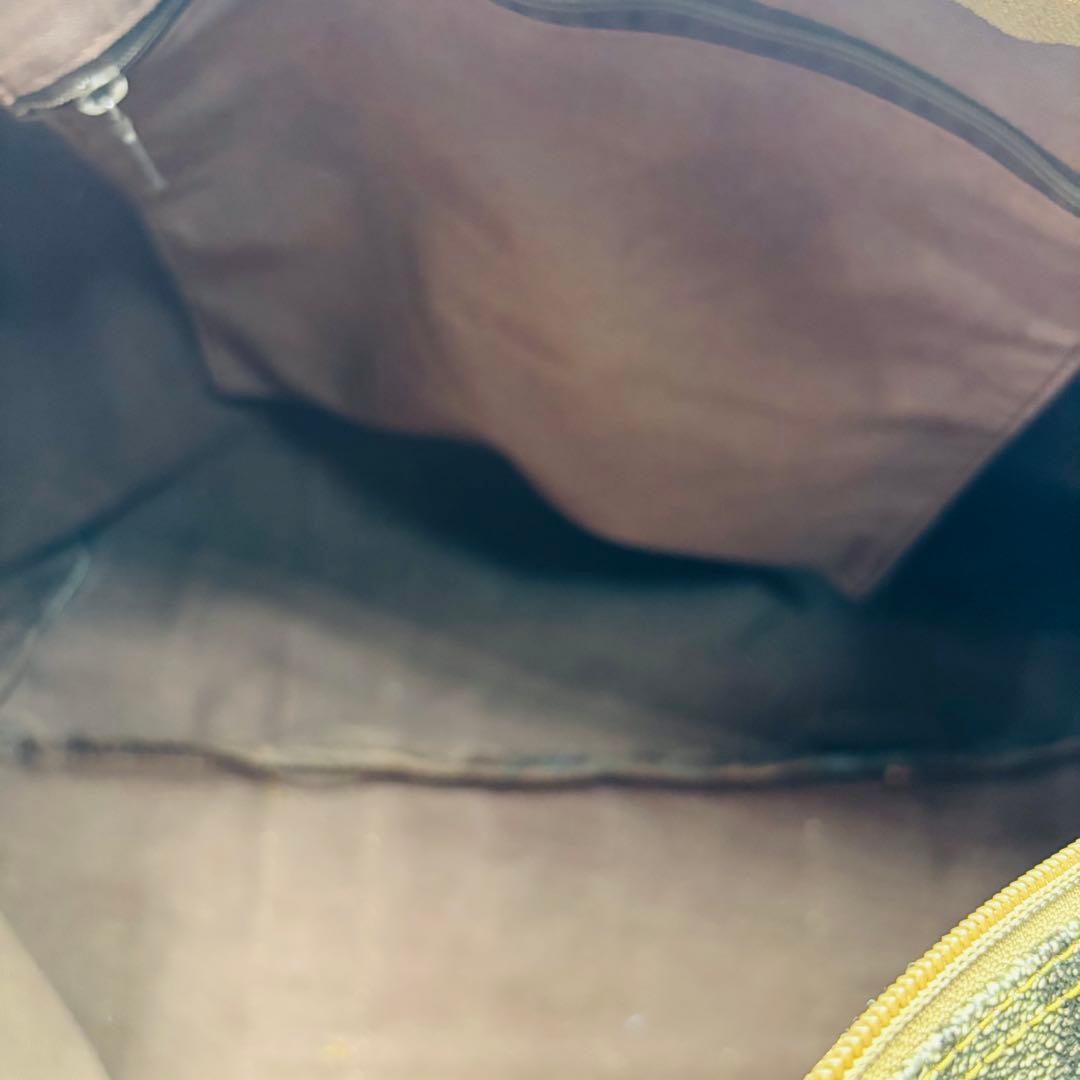 YSL ボストンバッグ ジラフ柄 キャンバス×レザー 軽量 旅行 通勤 通学