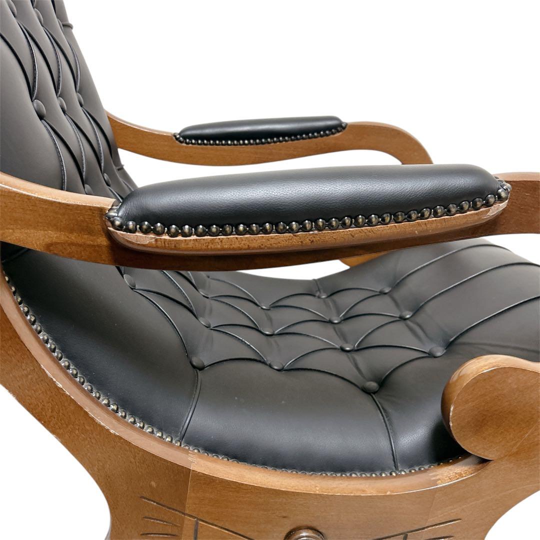 【希少】 ファシオシルバーノ ロッキングチェア 木製 レザー 椅子