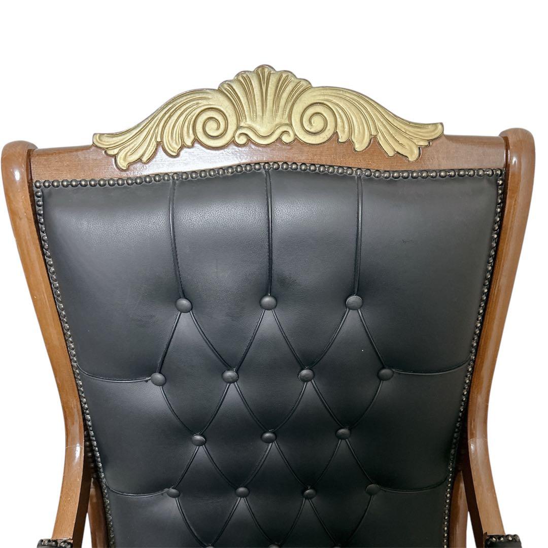 【希少】 ファシオシルバーノ ロッキングチェア 木製 レザー 椅子