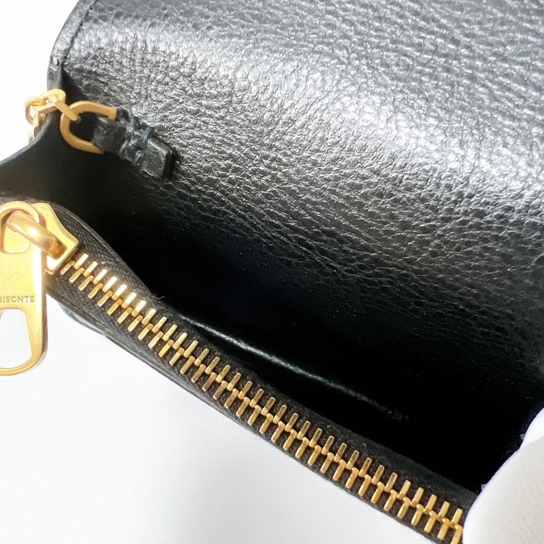 《極美品》イルビゾンテ レザーカードケース ミニ財布 ブラック 箱付き