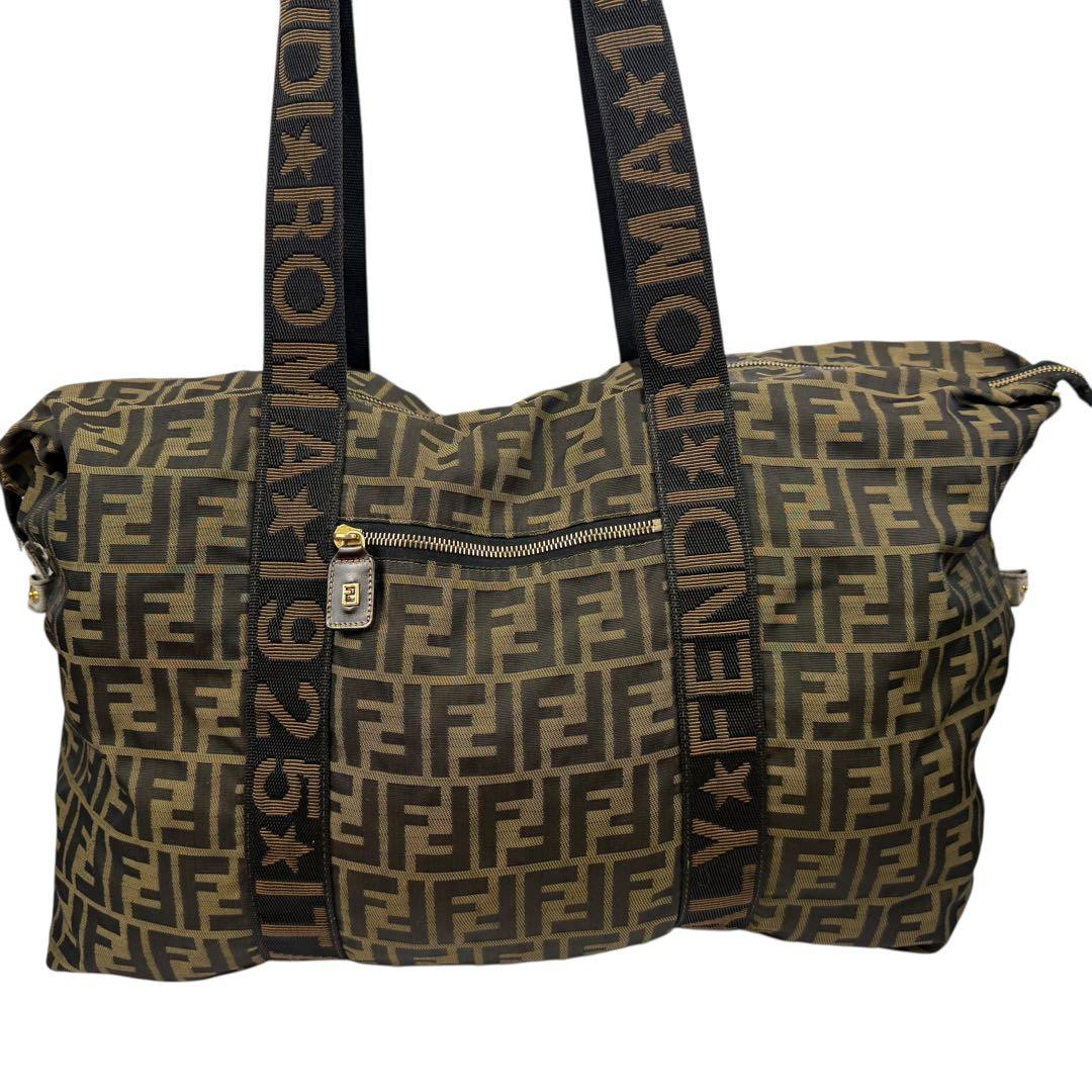 【超特大・訳あり】FENDI フェンディ ボストンバッグ ズッカ柄 キャンバス