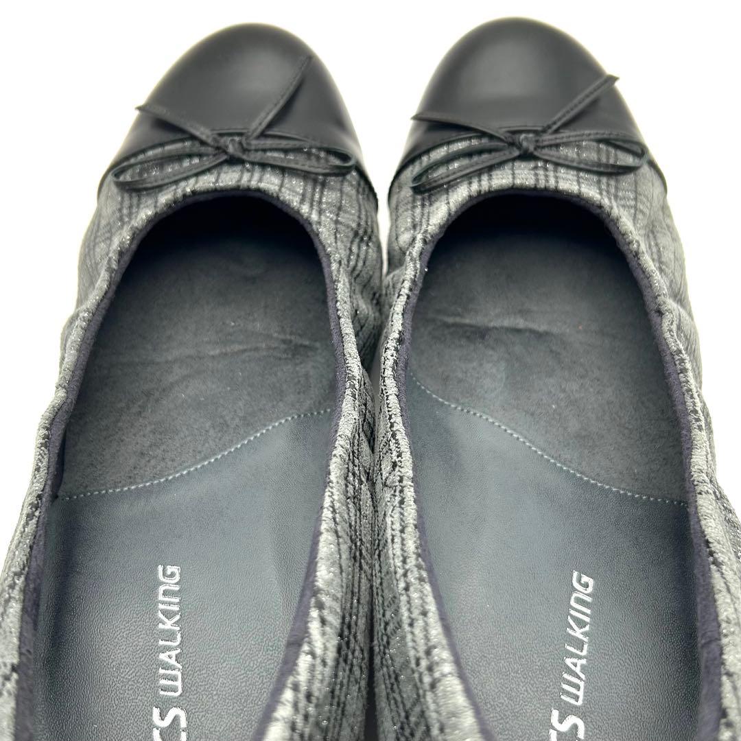 未使用級✨ ASICS WALKING 【25㎝EE】 バレエシューズ グレー