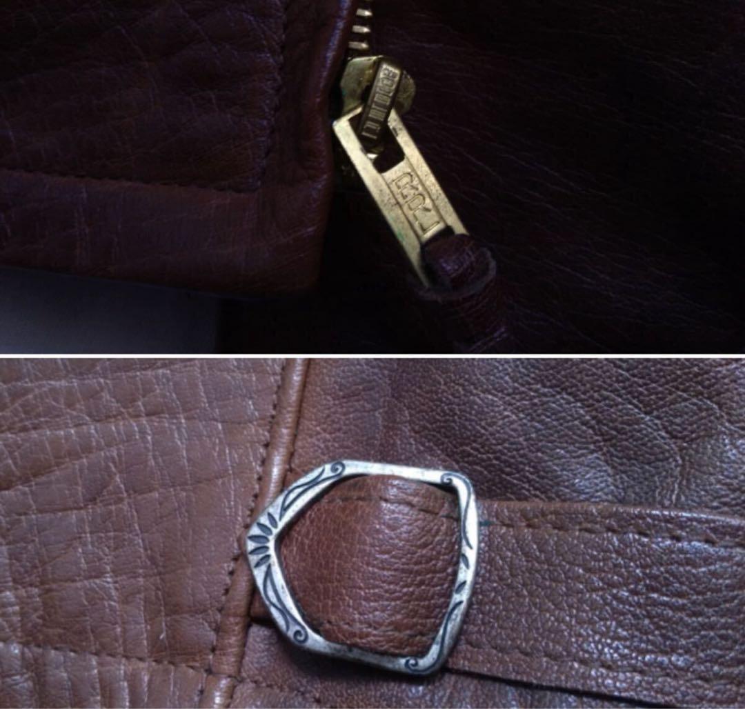 着用少 名作 RRL グリズリージャケット ライダース レザージャケット熊ジャン