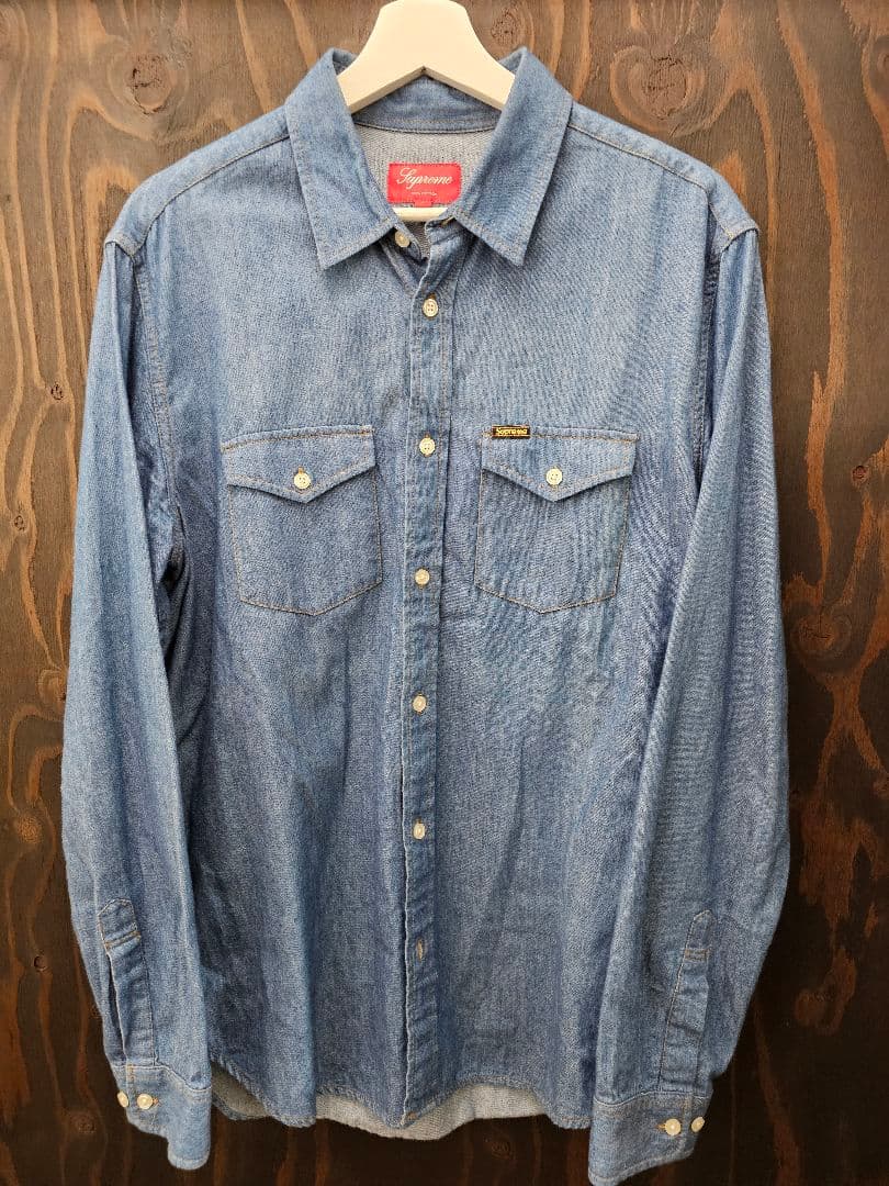 Supreme ls タンガリーシャツ L